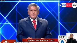 Debate presidencial del JNE: César Acuña afirma que tomará su avión para “traer las vacunas”