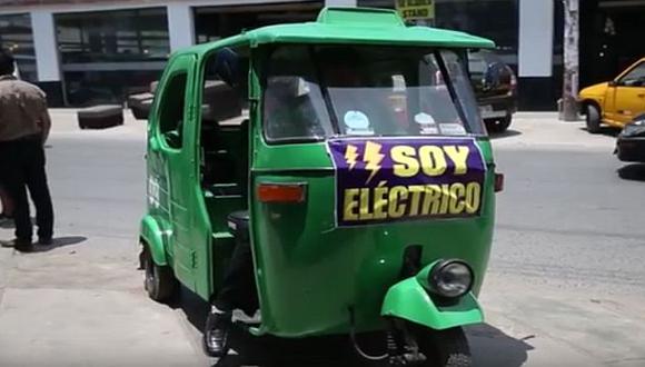 Villa El Salvador: Presentan mototaxi eléctrica. (Captura)