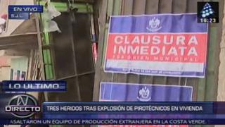 San Juan de Lurigancho: Murió una de las víctimas de explosión en taller clandestino de pirotécnicos