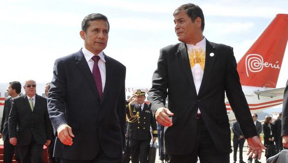 Humala y Correa comparten la incomodidad que provoca la fiscalización de la prensa. (Difusión)