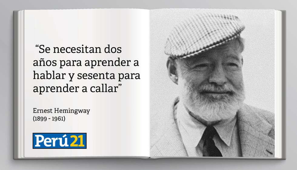 Ernest Hemingway nació hace 116 años: Aquí 8 frases para recordarlo. (Perú21)