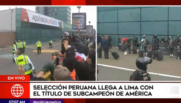 Selección peruana tuvo emotivo recibimiento tras quedar subcampeón de Copa América. (Captura: América TV)