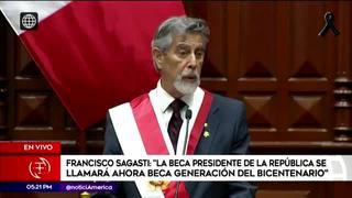 Francisco Sagasti: “Beca Presidente de la República cambiará a Beca la Generación del Bicentenario” 