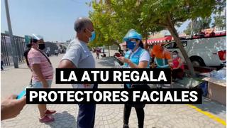 Personal de la ATU ofrece gratuitamente protectores faciales a electores