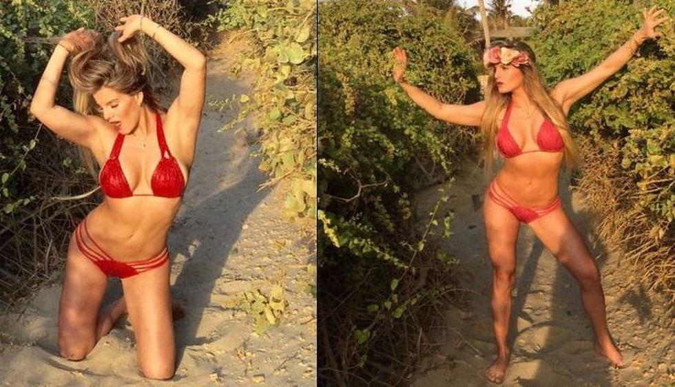 Alejandra Baigorria delita a sus seguidores con fotos en diminutos bikinis. (Twitter)