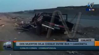Trujillo: Choque de ómnibus y camioneta deja dos muertos [VIDEO]