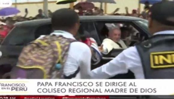 Papa Francisco llegó a Puerto Maldonado esta mañana. (Captura América TV)