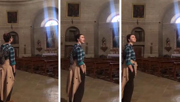 Una joven causa furor en Facebook por su increíble canto en una iglesia con acústica perfecta. (Crédito: Christian Rocha en Facebook)