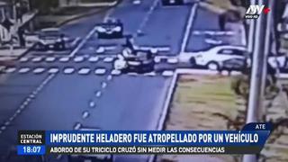 Heladero se salvó de morir tras ser atropellado por vehículo en Av. Prolongación Javier Prado | VIDEO