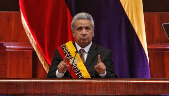 El presidente Lenín Moreno dijo que "si alguna práctica corrupta del gobierno anterior se utilizó en mi campaña, de ninguna manera fue con mi conocimiento". (Foto: AFP)