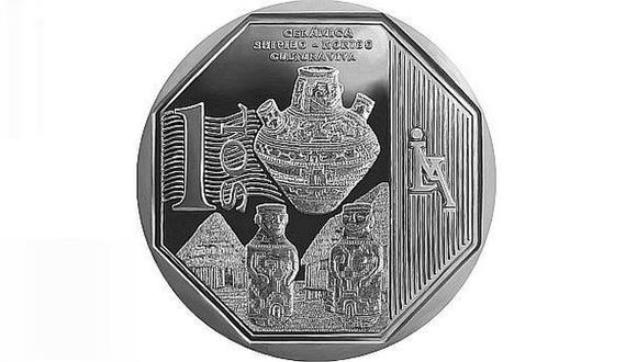 La nueva moneda de un sol es alusiva a la céramica shipibo-conibo de Ucayali. (BCR)