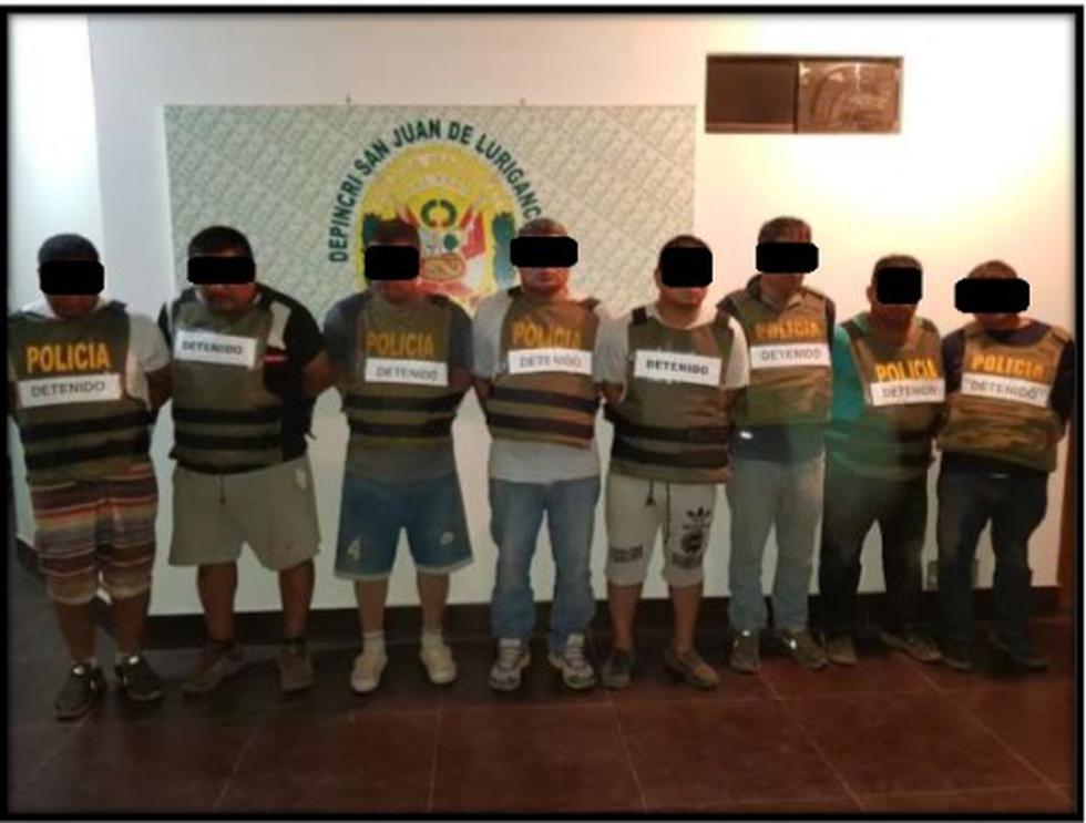 Policía Nacional detuvo a ocho sujetos, quienes serían integrantes de la banda delincuencial “Los Rezagos de los Malditos de Bayóvar”. (Foto: PNP)