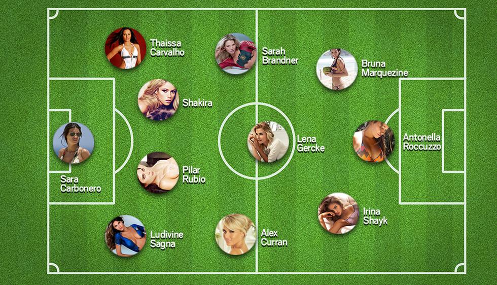 Brasil 2014 está a solo unos cuantos días de distancia. Revisa acá el equipo ideal formado por las novias y esposas de los cracks del fútbol. (Perú21)