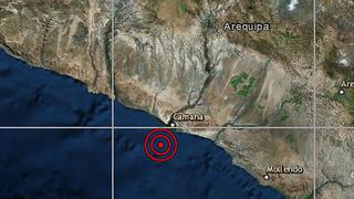 Arequipa: sismo de magnitud 4,7 se reportó en Camaná, señaló el IGP 