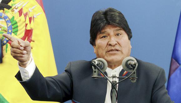 Evo Morales hablando durante una conferencia de prensa en la Casa Grande del Pueblo (AFP).