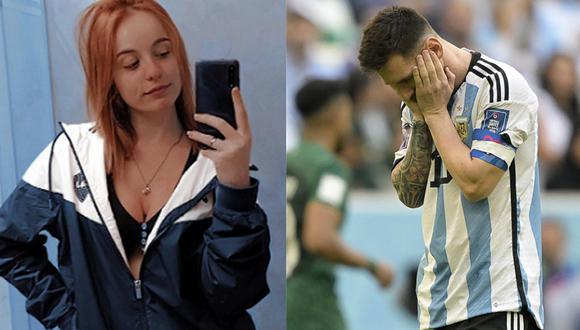 Joven hincha argentina apostó por error a Arabia Saudita. (Foto: Twitter / AFP)