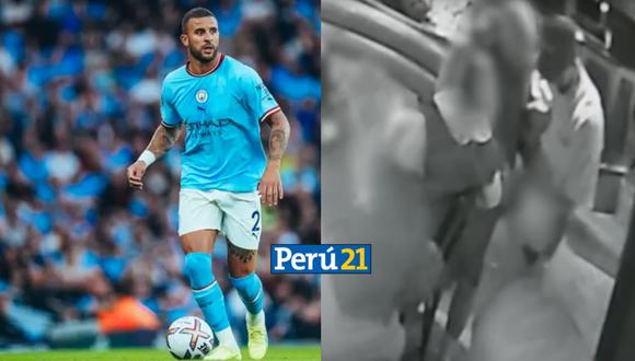 Kyle Walker fue captado siendo infiel y mostrando sus genitales en público (Fotos: Manchester City y Captura de pantalla de The Sun).