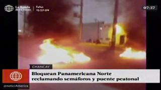 Vehículos quedan varados en Chancay por protesta en la Panamericana Norte
