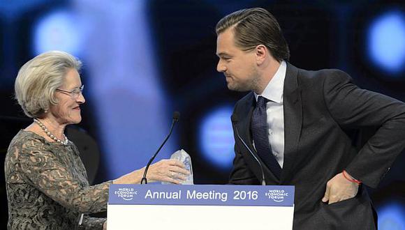 Leonardo DiCaprio fue premiado en Davos por su lucha contra el cambio climático. (Reuters)