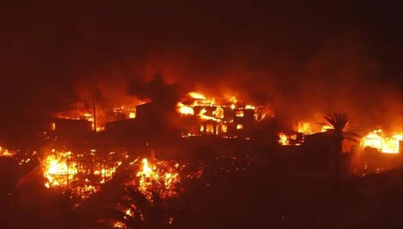 Incendio en Viña del Mar (Foto: Twitter)