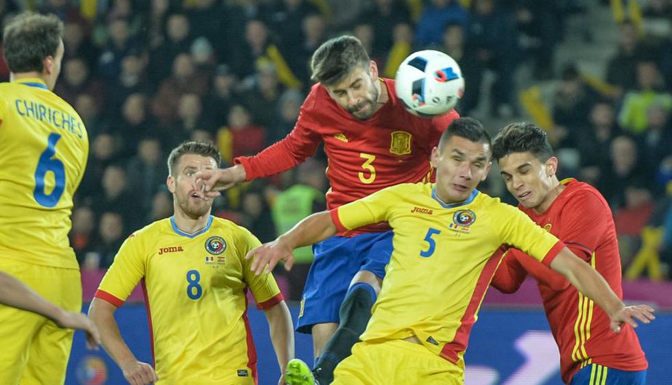 España empató en amsitoso preparatorio para Eurocopa ante Rumanía. (AFP)