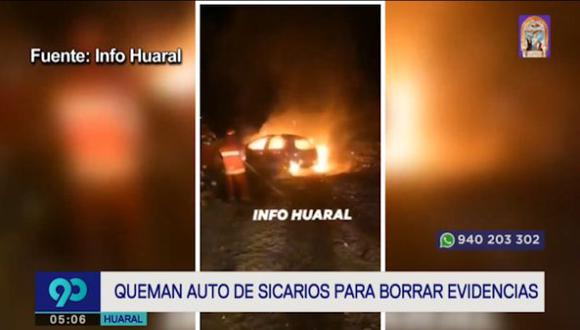 El triple asesinato ocurrió en el cruce de las calles Argentina con 3 de Octubre, en Huaral, cuando los tres hombres cenaban. (Latina)