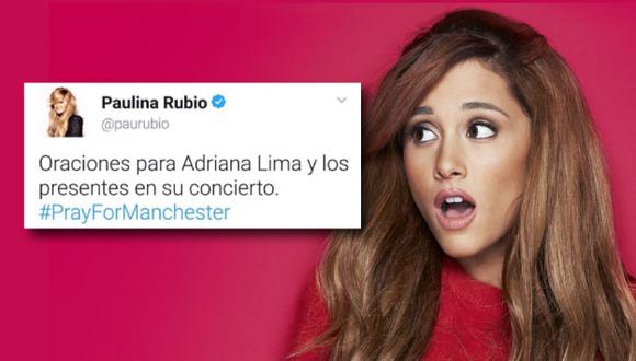 Paulina Rubio y su fatal mensaje de solidaridad para Ariana Grande tras la tragedia en Manchester. (Foto: Composición)