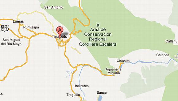 El accidente se registró cerca a la cordillera La Escalera, en Tarapoto. (G. Maps)