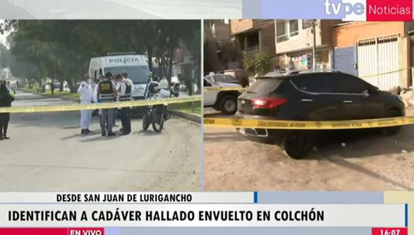 Identifican a hombre asesinado y envuelto en un colchón  en San Juan de Lurigancho. (Foto: TV Perú)