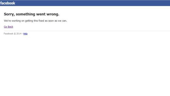 Facebook se cayó esta tarde. (Captura de Facebook)
