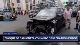 Cercado de Lima: Cuatro heridos tras choque de camioneta entre las avenidas Wilson y Uruguay