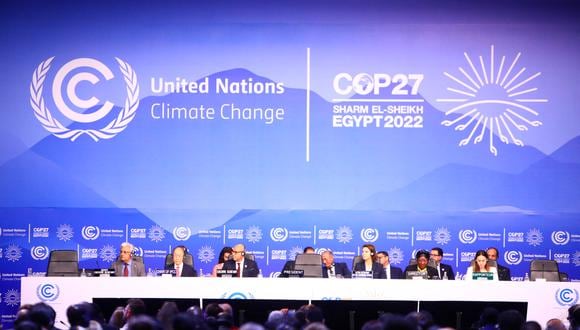 "La Cumbre COP27 que se viene realizando en Egipto resulta vital para lograr compromisos firmes y ambiciosos, sobre todo de los países desarrollados" . (Foto de STRINGER / AFP)