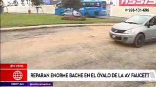 Tapan forado que dificultaba el tránsito frente al aeropuerto Jorge Chávez