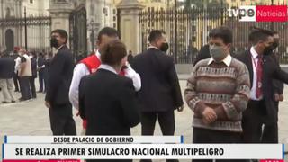 Pedro Castillo participó en simulacro de sismo en el Palacio de Gobierno