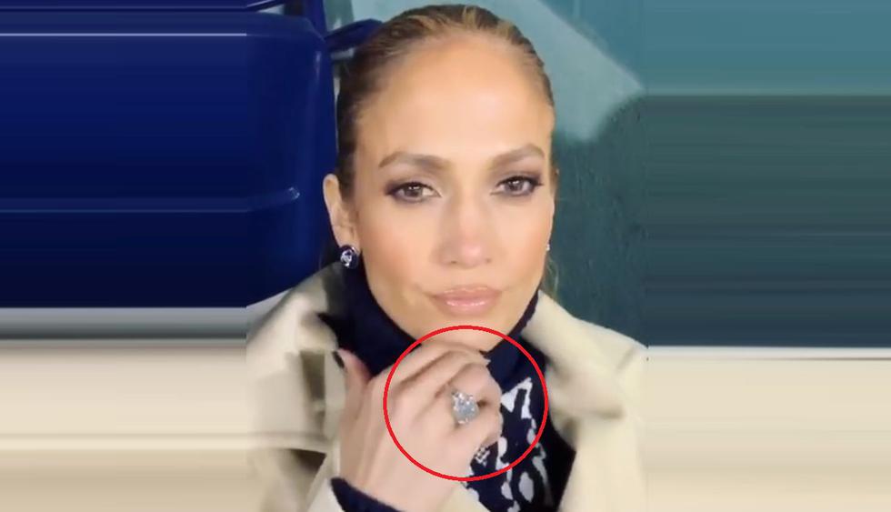 Jennifer Lopez luce misterioso anillo y desata rumores sobre posible compromiso con Alex Rodríguez. (Foto: Captura de video)