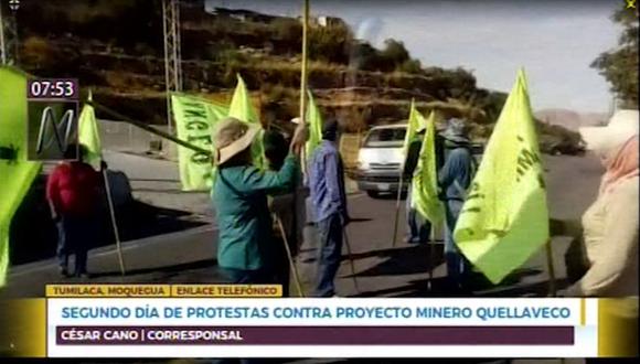 los pobladores piden al Gobierno que anule la licencia de construcción que tiene la mina Quellaveco. (Canal N)
