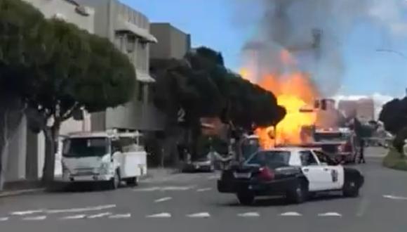 Incendio en San Francisco. (Foto: Captura de video de Twitter)