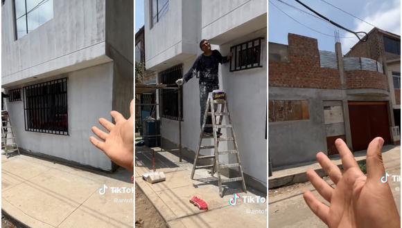 “¿Y ahora quién me paga?”: albañil se confunde y pinta la casa que no era. (Foto: @antofat / TikTok)