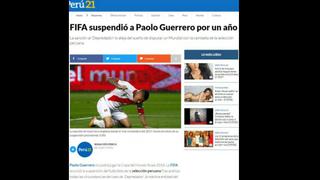Así reaccionó la prensa nacional tras suspensión de Paolo Guerrero [FOTOS]