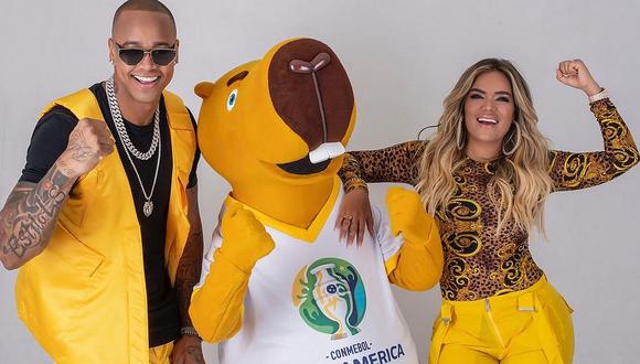 Karol G y Léo Santana presentaron el videoclip de la canción oficial de la Copa América Brasil 2019. (Foto: @umusicbrasil)