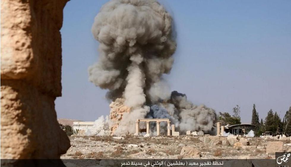 Estado Islámico publicó fotografías de la destrucción del templo de Palmira. (justpaste.it)