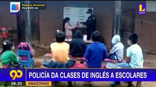 Policía da clases gratuitas de inglés a niños en Amazonas