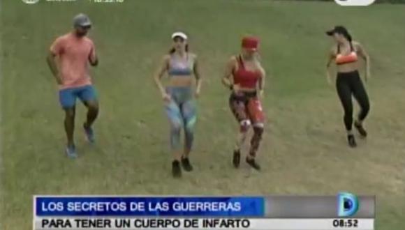 Paloma Fiuza, Alejandra Baigorria y Cachaza mostraron su rutina para mantenerse en forma. (Captura Domingo al Día)