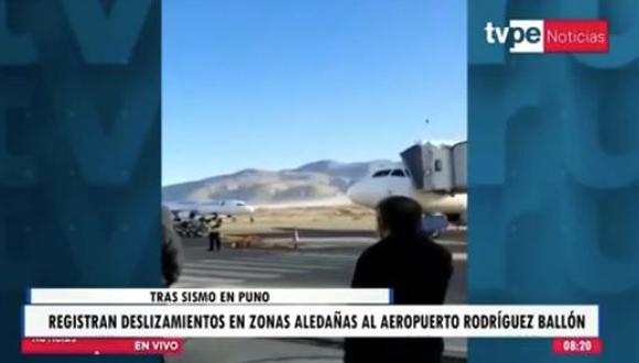 El aeropuerto Rodríguez Ballón sigue operando con normalidad. (Captura video TV Perú)