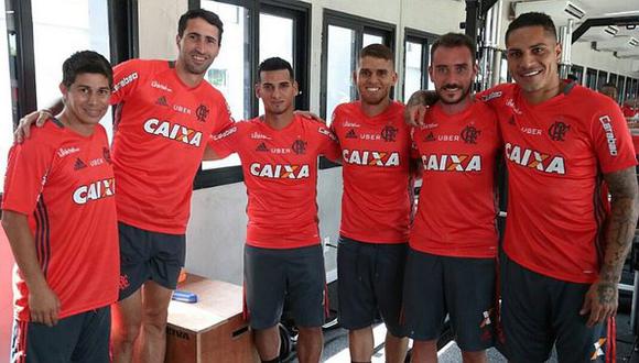 Miguel Trauco y Paolo Guerrero se preparan con el Flamengo. (Flamengo)