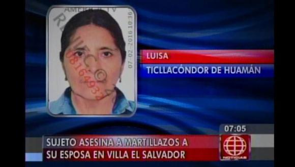 Sujeto asesinó a martillazos a su esposa y madre de sus 8 hijos. Ocurrió en Villa El Salvador. (Captura de TV)