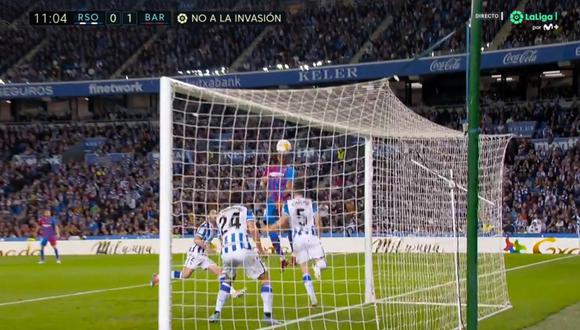 Aubameyang puso el 1-0 del Barcelona vs. Real Sociedad. (Foto: captura de pantalla - Movistar LaLiga)