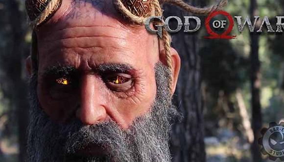 La cabeza del dios nórdico goza de todas las características del personaje del videojuego.
