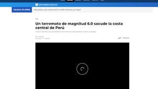 Medios internacionales informaron sobre el fuerte sismo de magnitud 6 en Lima [FOTOS]