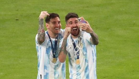 De Paul y Messi conquistar la Copa América 2021. Foto: EFE.